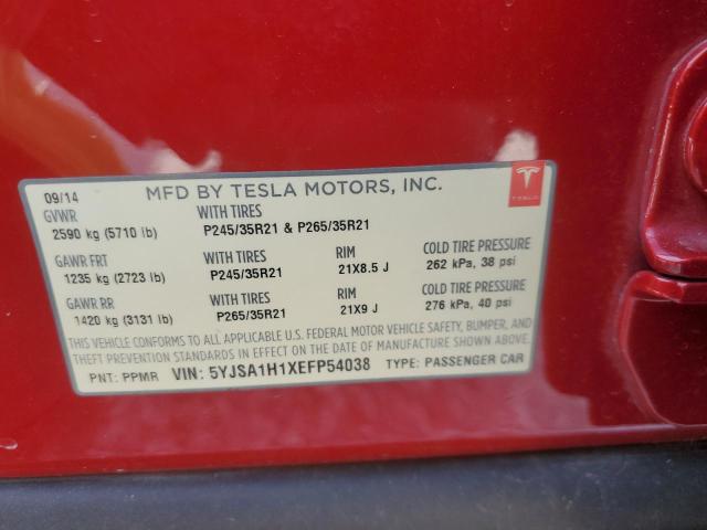 5YJSA1H1XEFP54038 Tesla MODEL S