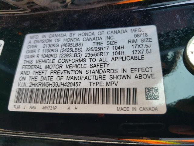 2HKRW5H39JH420457 Honda CR-V LX