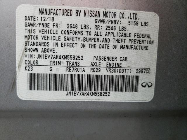 JN1EV7AR4KM558252 Infiniti Q50 LUXE