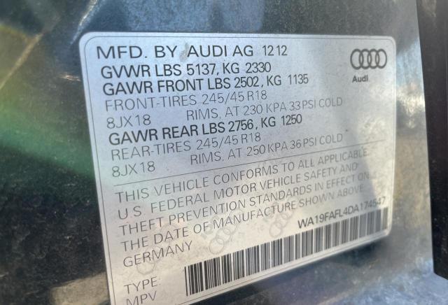 WA19FAFL4DA174547 2013 AUDI A4, photo no. 10