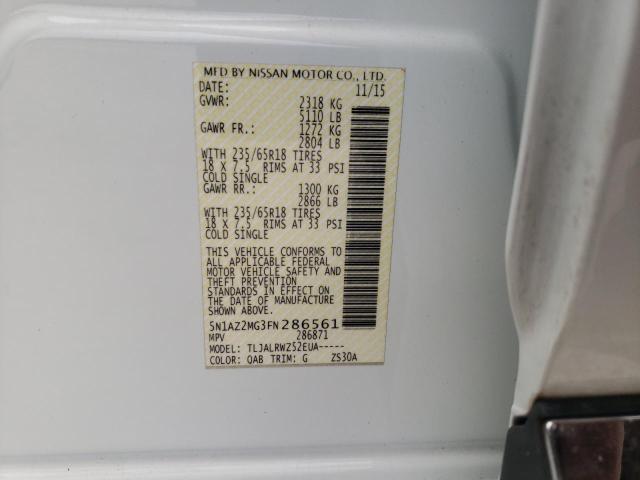 5N1AZ2MG3FN286561 Nissan MURANO S