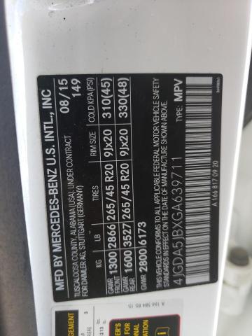 4JGDA5JBXGA639711 Mercedes-Benz GLE 350