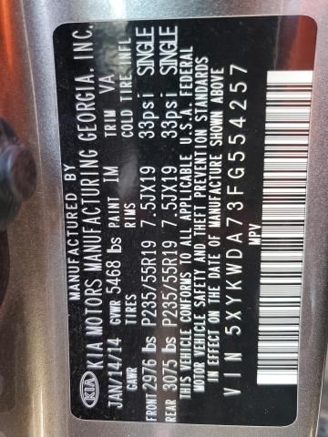 5XYKWDA73FG554257 KIA SORENTO SX
