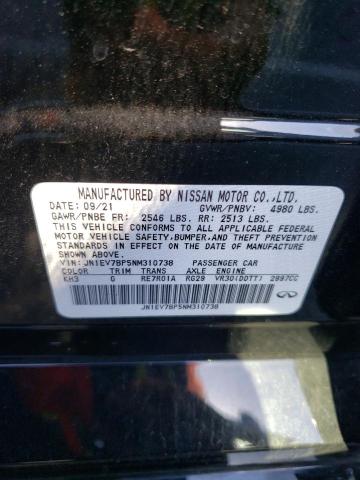 JN1EV7BP5NM310738 Infiniti Q50 LUXE