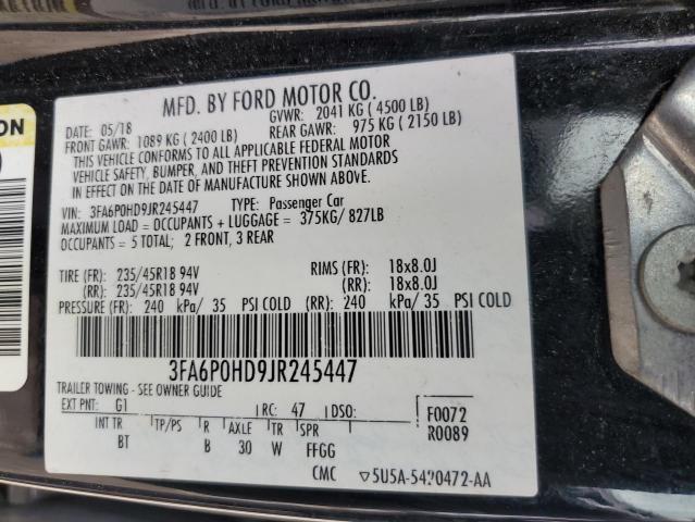 3FA6P0HD9JR245447 2018 FORD FUSION, photo no. 12