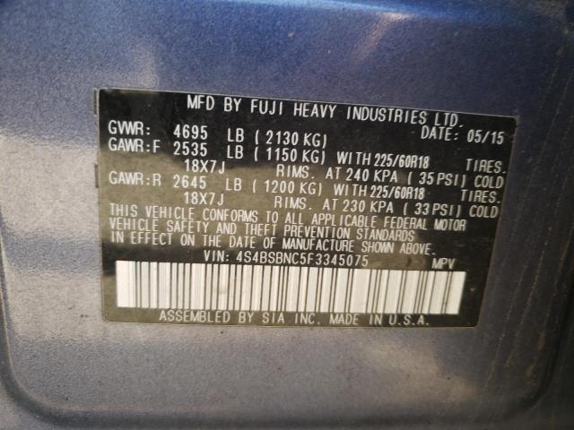 4S4BSBNC5F3345075 Subaru Outback 2.5i Limited