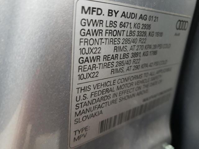 2021 AUDI Q8 PRESTIG WA1FVAF13MD025050