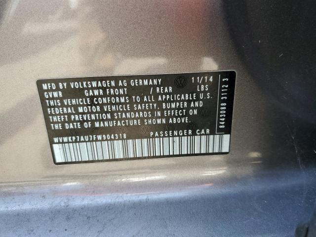 2015 VOLKSWAGEN E-GOLF - WVWKP7AU7FW904318