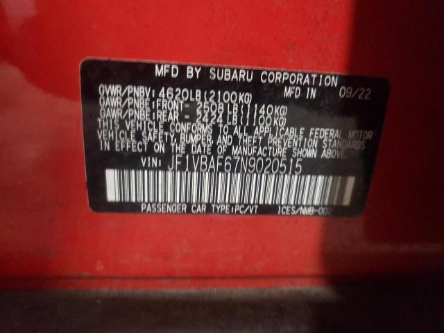 JF1VBAF67N9020515 Subaru Wrx Premium