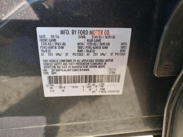 2FMPK4J87GBC53499 Ford EDGE SEL