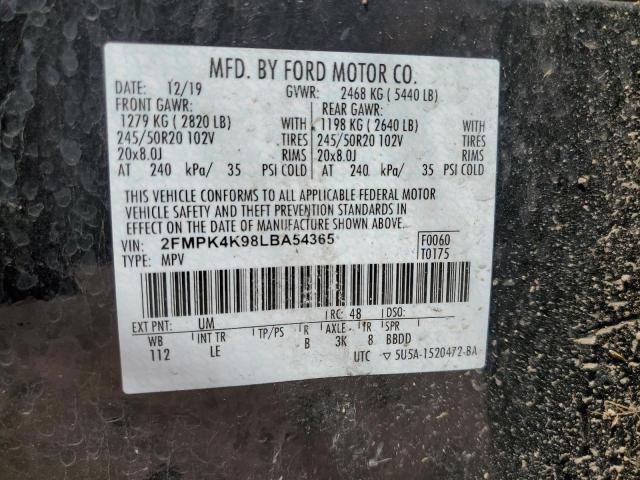2FMPK4K98LBA54365 Ford Edge Titanium