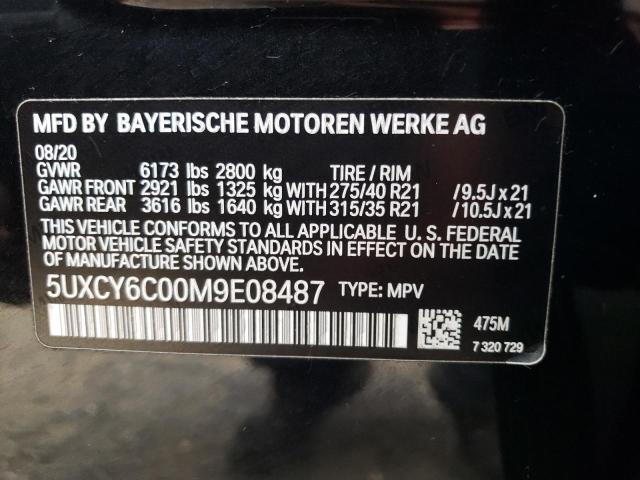 VIN 5UXCY6C00M9E08487 2021 BMW X6, Xdrive40I no.12