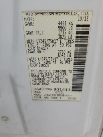 2016 NISSAN NV 2500 S - 1N6AF0LY9GN801413