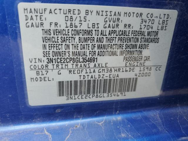 3N1CE2CP8GL354691 Nissan Versa Note S