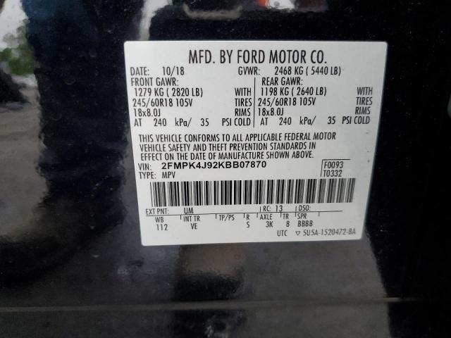 2FMPK4J92KBB07870 2019 FORD EDGE, photo no. 13