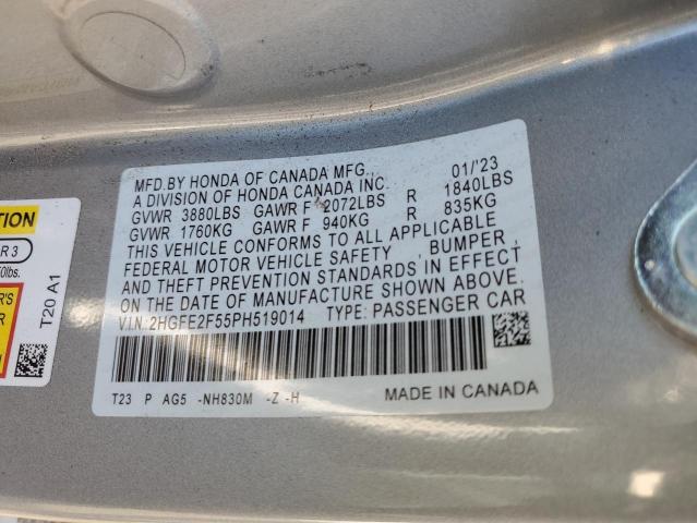 2HGFE2F55PH519014 Honda Civic Sport