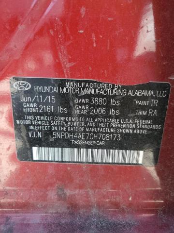 5NPDH4AE7GH708173 Hyundai ELANTRA SE