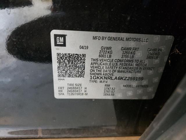 1GKKNRLA6KZ259159 GMC ACADIA SLE