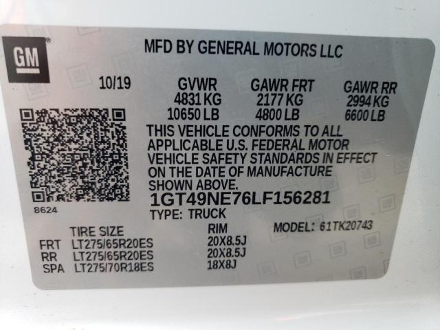 1GT49NE76LF156281 GMC Sierra K2500 Slt