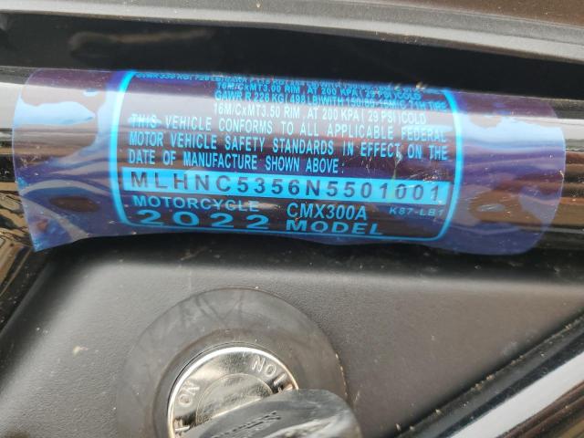 2022 HONDA CMX300 A MLHNC5356N5501001