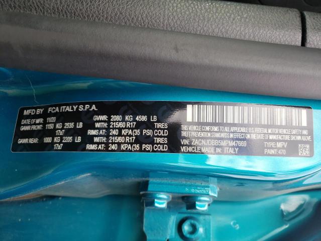ZACNJDBB5MPM47669 Jeep Renegade Latitude