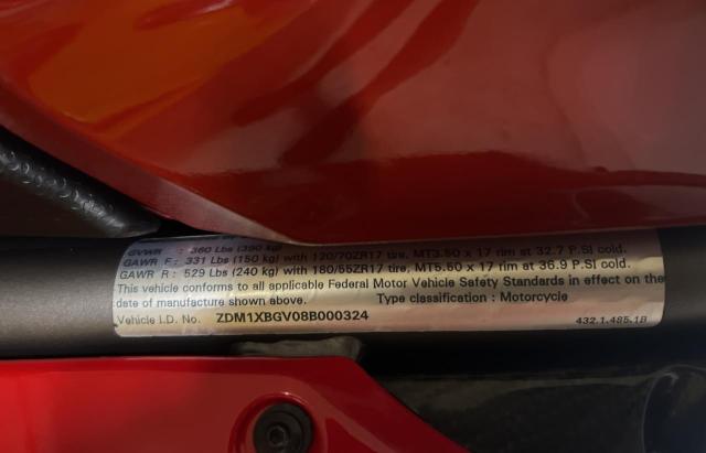 2008 DUCATI 848 ZDM1XBGV08B000324