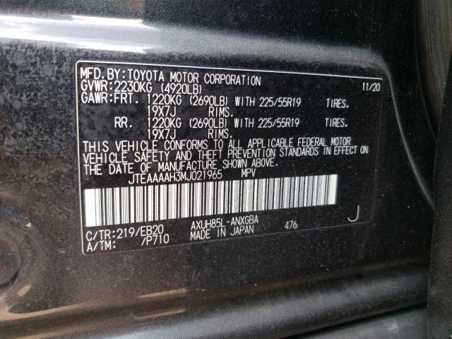 2021 TOYOTA VENZA XLE - JTEAAAAH3MJ021965
