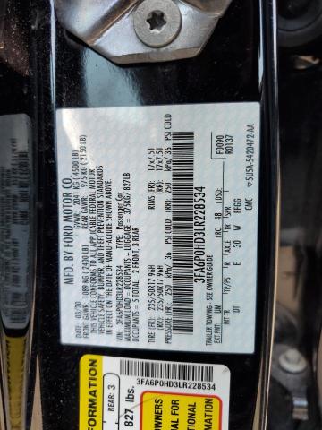 VIN 3FA6P0HD3LR228534 2020 Ford Fusion, SE no.12