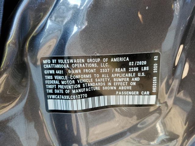 2020 VOLKSWAGEN PASSAT SEL - 1VWCA7A33LC012770