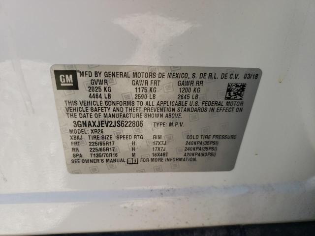 3GNAXJEV2JS622806 Chevrolet EQUINOX LT