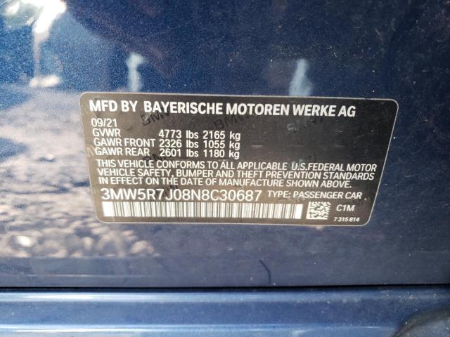 2022 BMW 330XI - 3MW5R7J08N8C30687