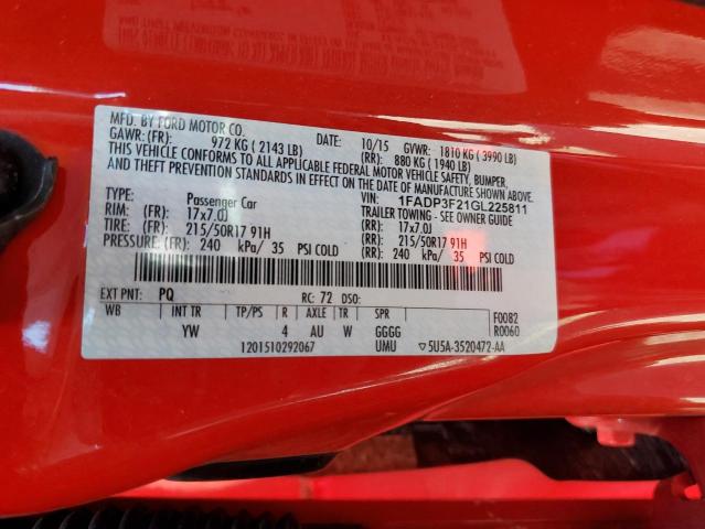 1FADP3F21GL225811 Ford FOCUS SE