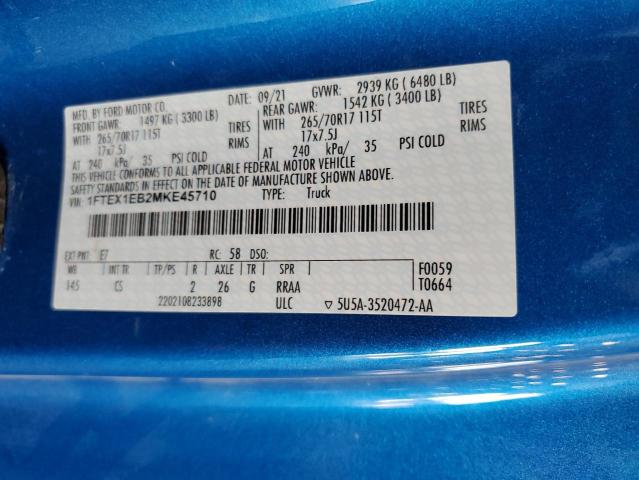 1FTEX1EB2MKE45710 Ford F-150 F150 SUPER 12