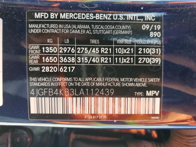 4JGFB4KB3LA112439 2020 MERCEDES-BENZ GLE-CLASS, photo no. 13