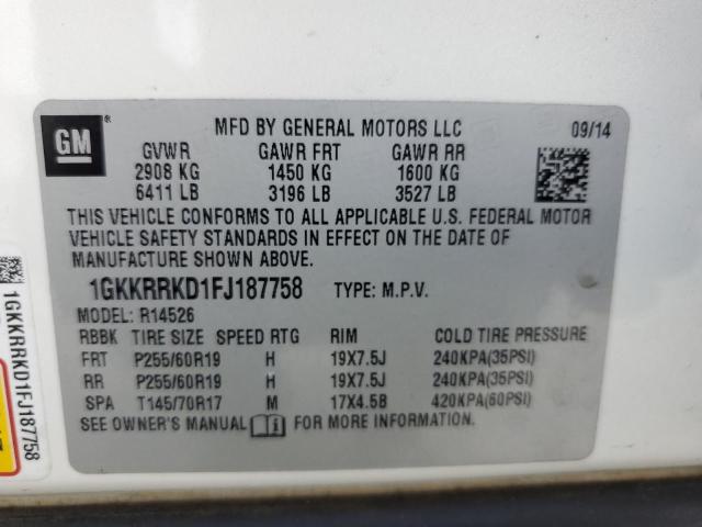 1GKKRRKD1FJ187758 GMC Acadia Slt-1