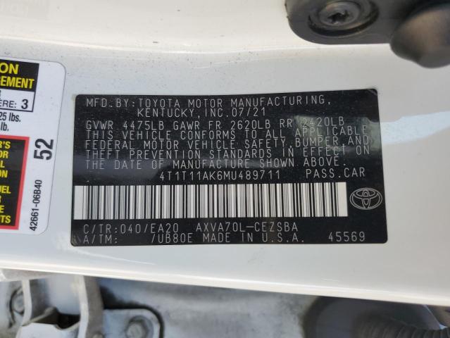 4T1T11AK6MU489711 Toyota Camry SE 10