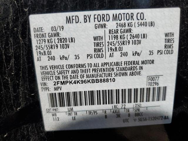 2FMPK4K96KBB88810 2019 FORD EDGE - Image 13