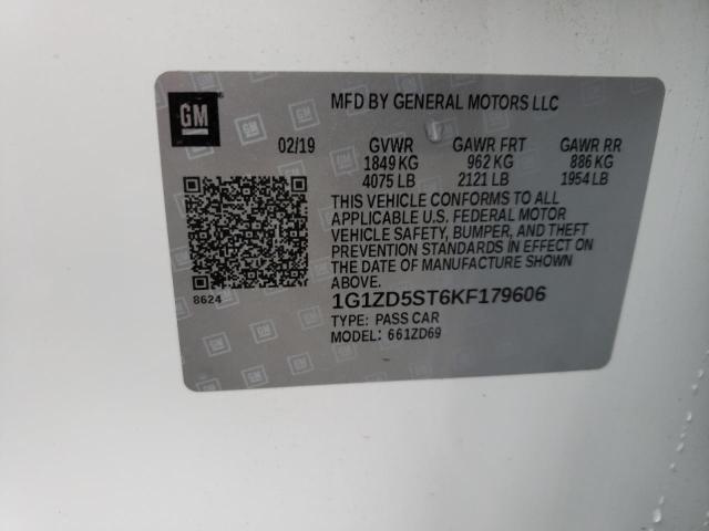 2019 CHEVROLET MALIBU LT - 1G1ZD5ST6KF179606