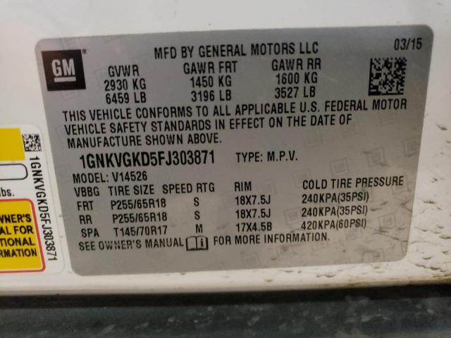 2015 CHEVROLET TRAVERSE L - 1GNKVGKD5FJ303871