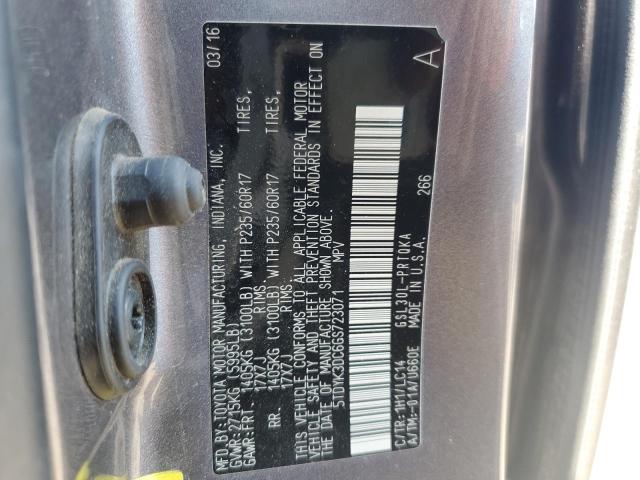 5TDYK3DC6GS723071 Toyota SIENNA XLE