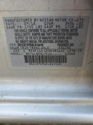 3N1CN7AP6KL814410 Nissan VERSA S