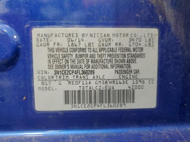 3N1CE2CP4FL360289 Nissan Versa Note S