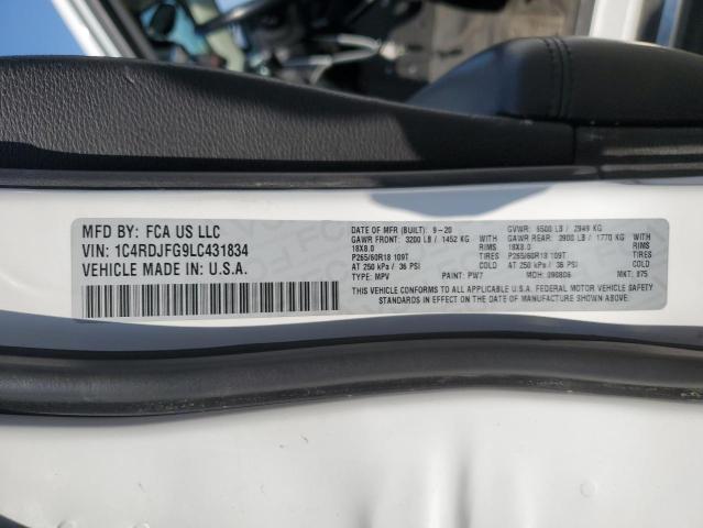 1C4RDJFG9LC431834 Dodge Durango Ssv
