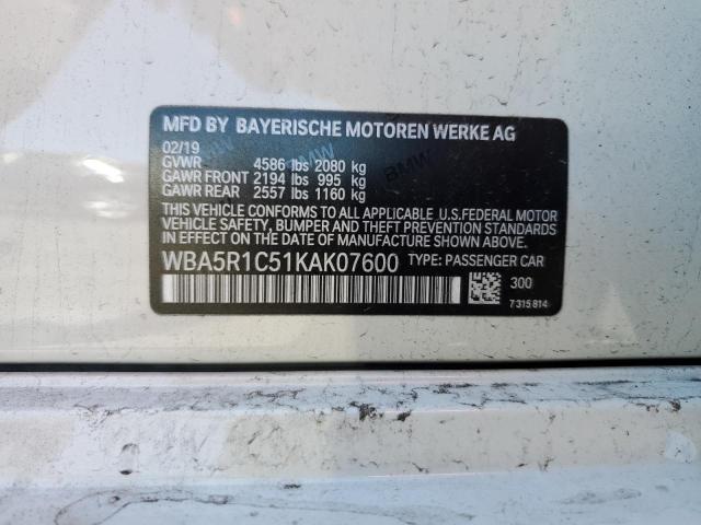 2019 BMW 330I - WBA5R1C51KAK07600