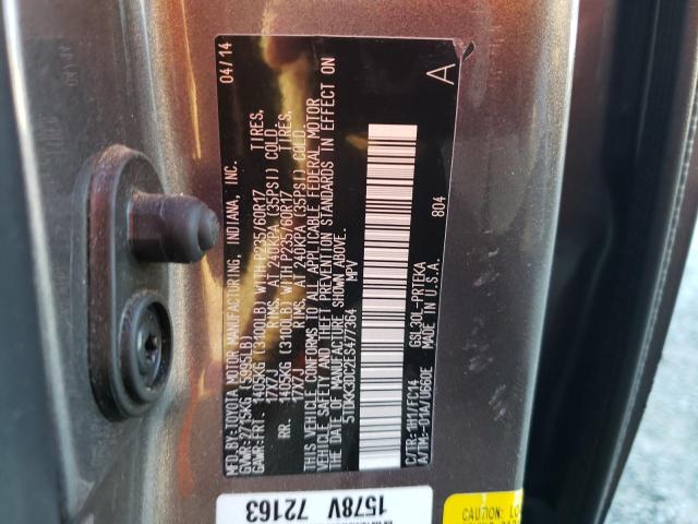 5TDKK3DC2ES477364 Toyota SIENNA LE