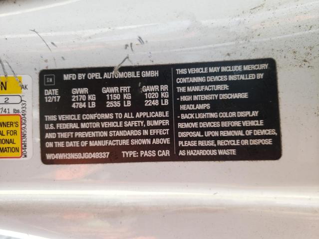 W04WH3N59JG049337 Buick Cascada Premium