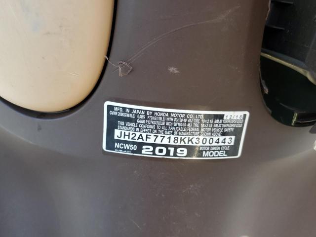 2019 HONDA NCW50 JH2AF7718KK300443