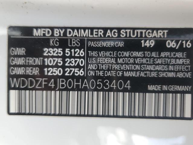 WDDZF4JB0HA053404 Mercedes-Benz E 300