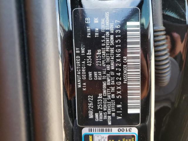 5XXG24J2XNG151367 KIA K5 LX