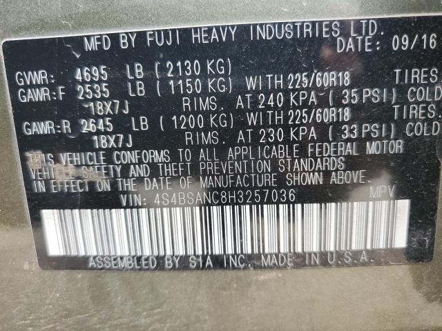 4S4BSANC8H3257036 Subaru Outback 2.5i Limited